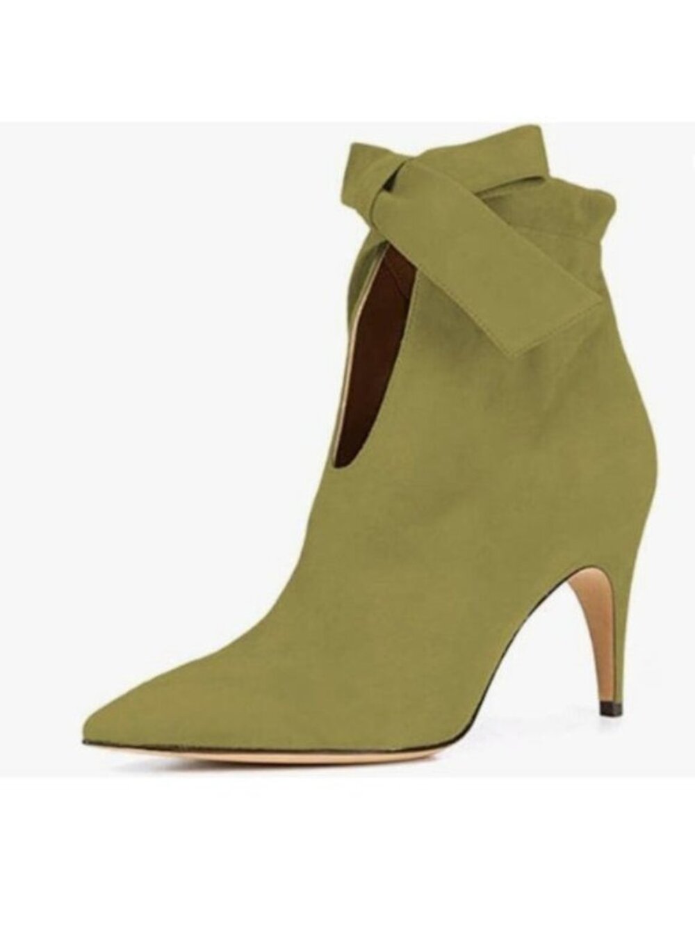 XYD Classical Pointed Toe Ankle Booties Dress Low Kitten Heels Cute Bow Shoes